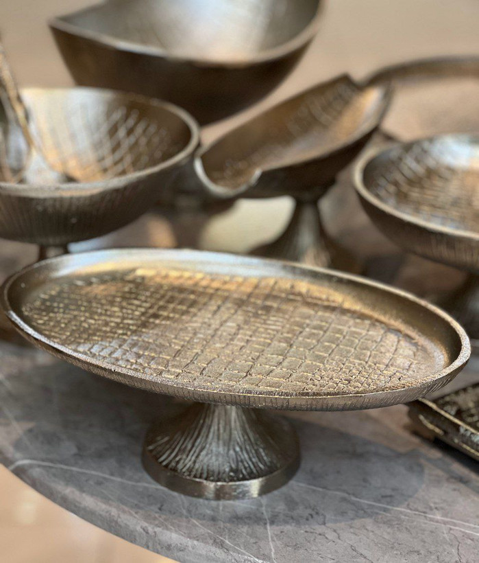 سرویس آلومینیومی مدل چرمی (پوست ماری) آبکاری نیکل