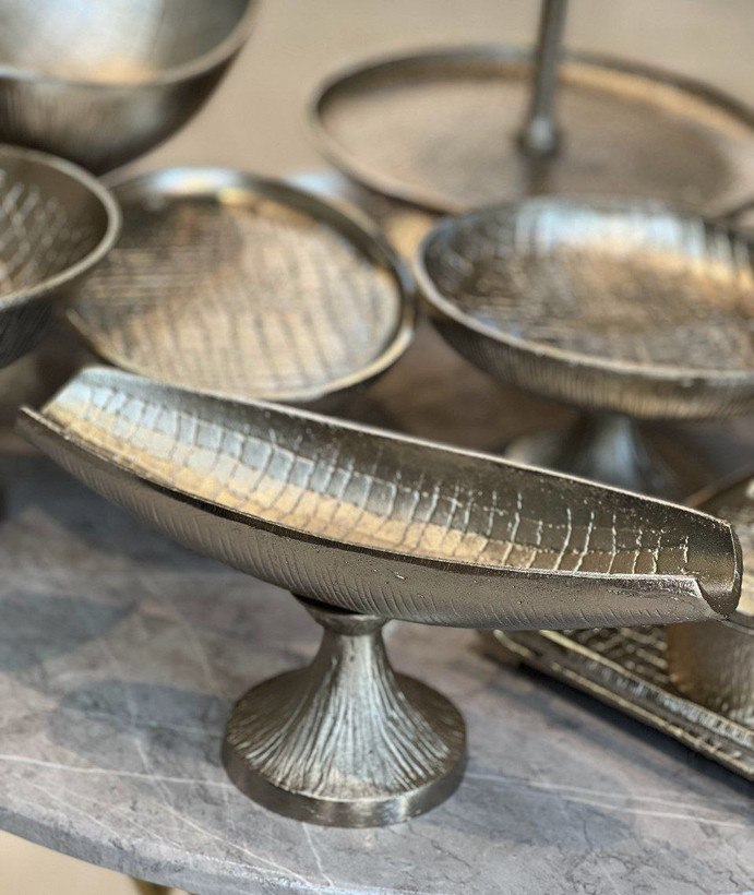 سرویس آلومینیومی مدل چرمی (پوست ماری) آبکاری نیکل