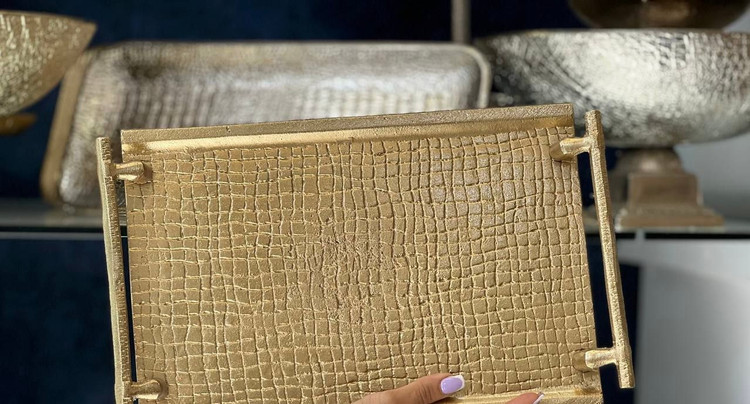 سرویس آلومینیومی مدل چرمی (پوست ماری) آبکاری نیکل
